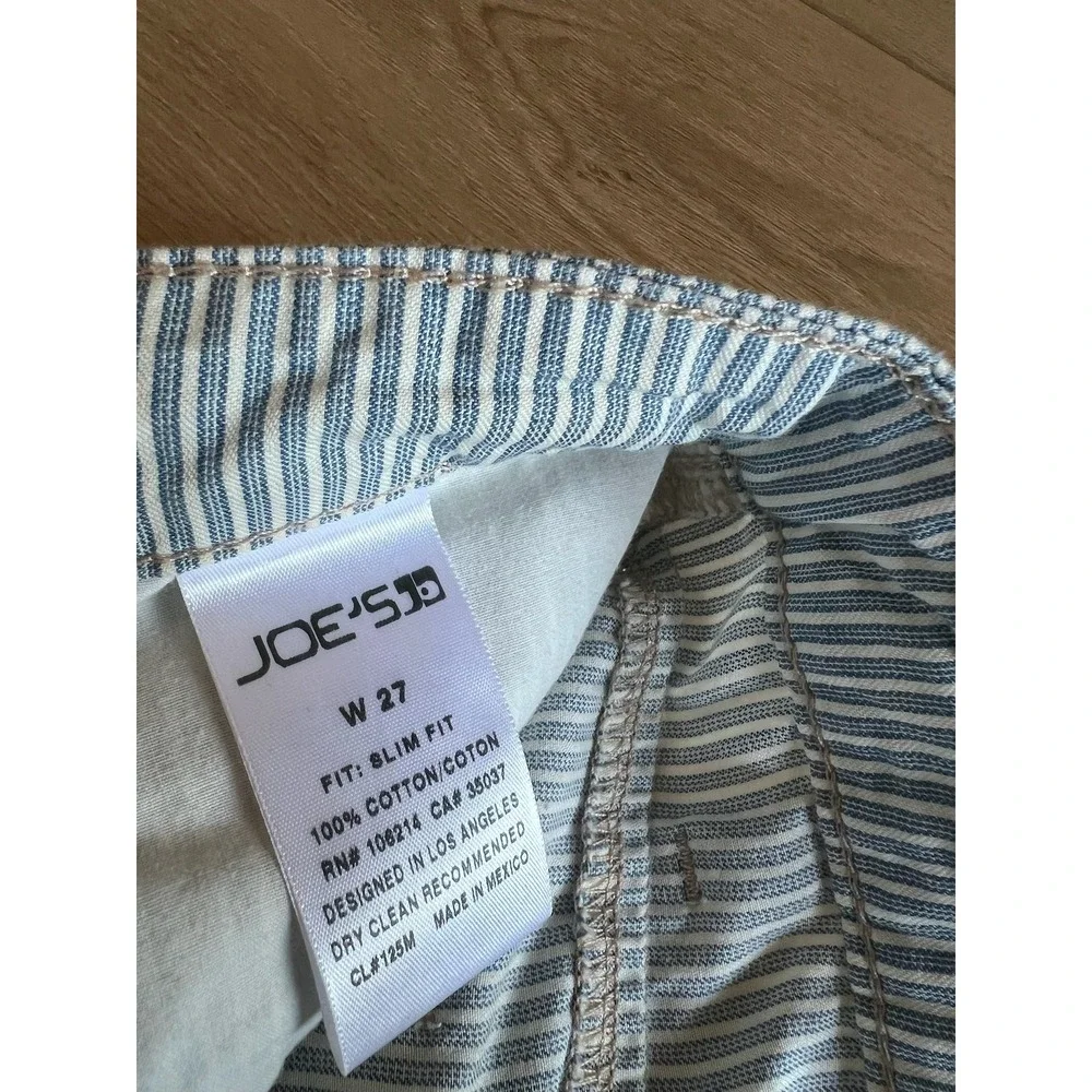 JOE'S Jeans Women's Size 27 Striped‎ Slim Fit Straight Leg Ankle Pants